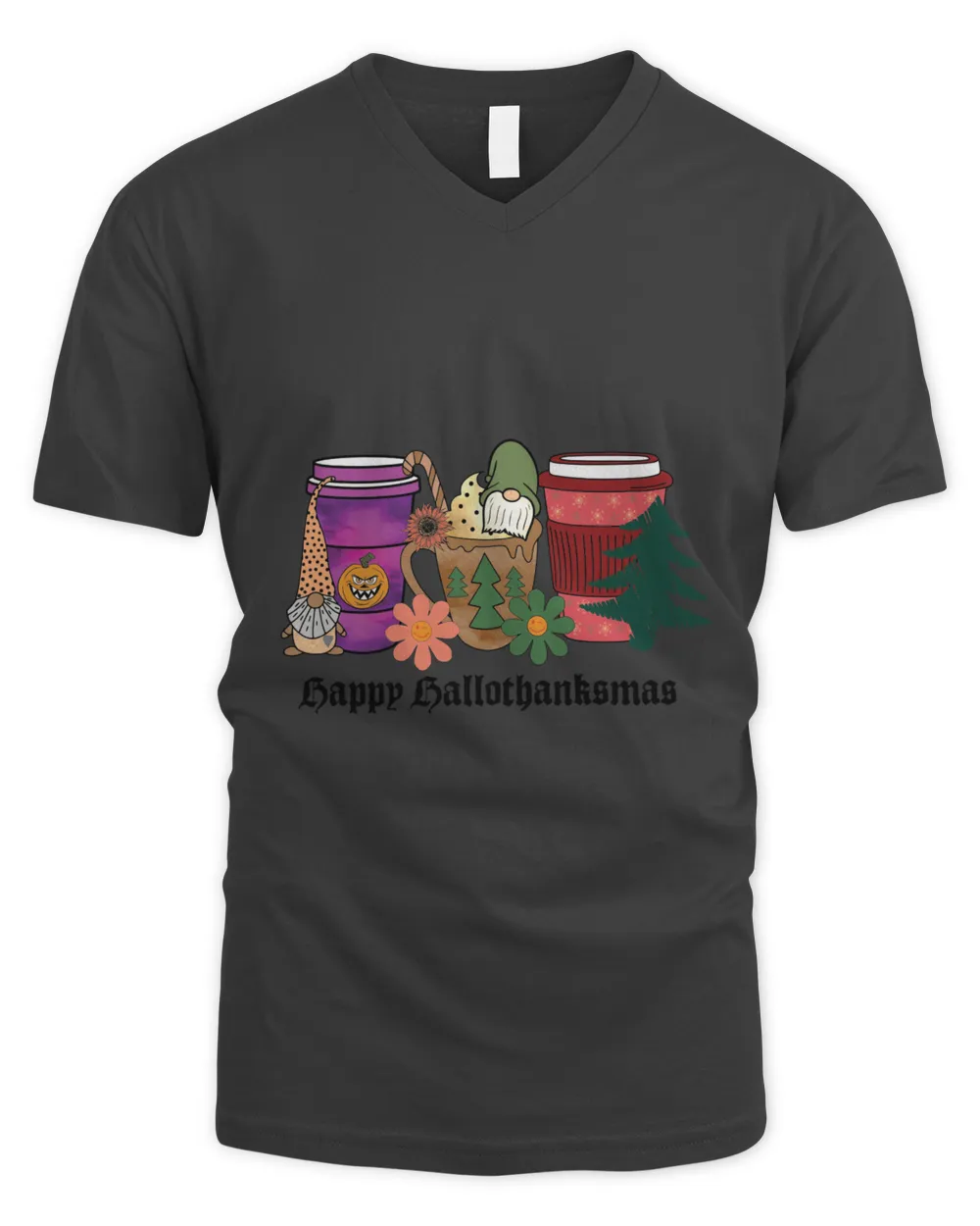 Happy Halloween shirt, Happy Hallothanksmas shirt, Christmas Coffee, Halloween Coffee, Fall Coffee (56)