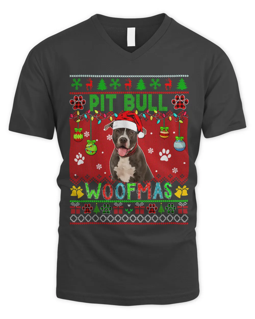 Pit Bull Christmas Woof Santa Pit Bull Lover Owner Family 41