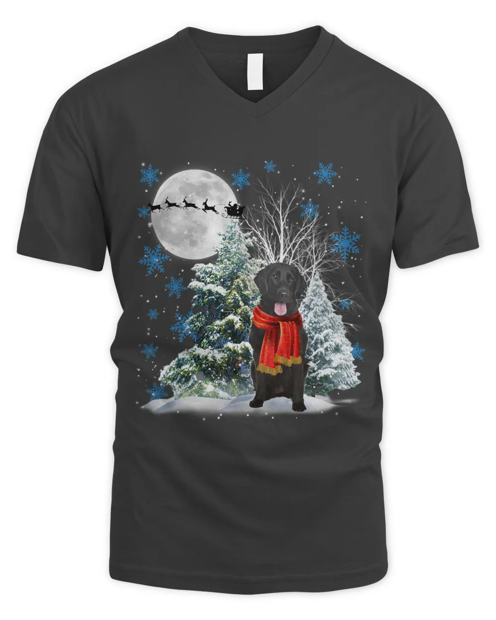 FlatCoated Retriever Under Moonlight Snow Christmas Pajama 129