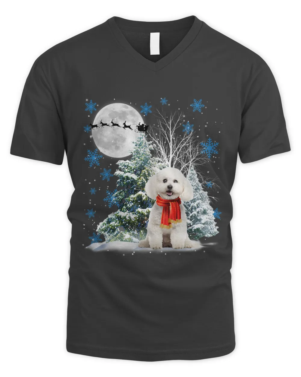 Bichon Frise Under Moonlight Snow Christmas Pajama 143