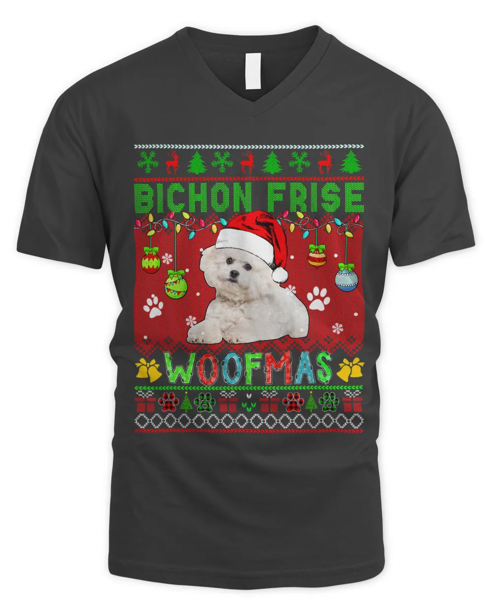 Bichon Frise Christmas Woof Santa Bichon Frise Dog Lover 49