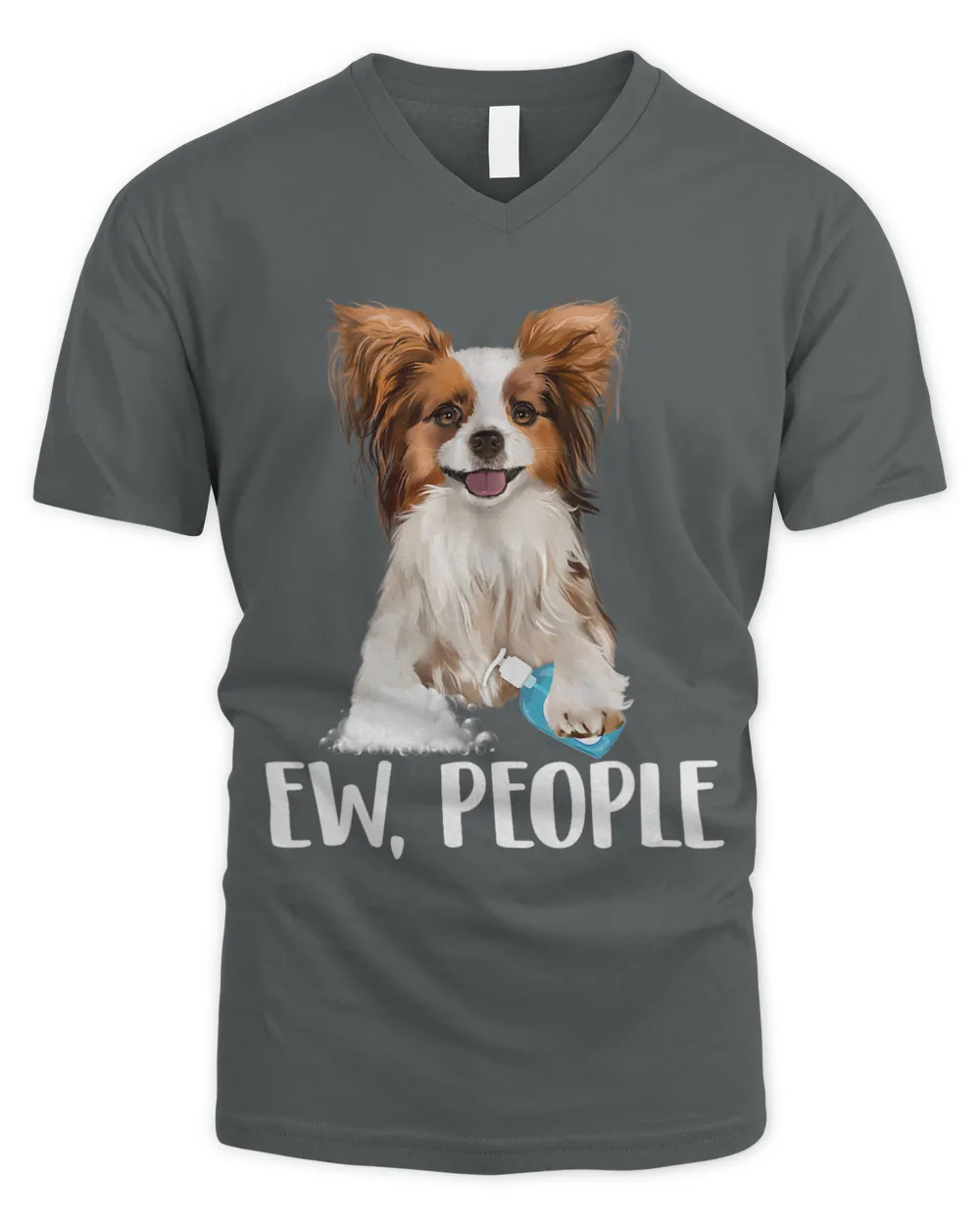 Papillon Dog Ew People Wearing A Face Mask Funny Christmas 176