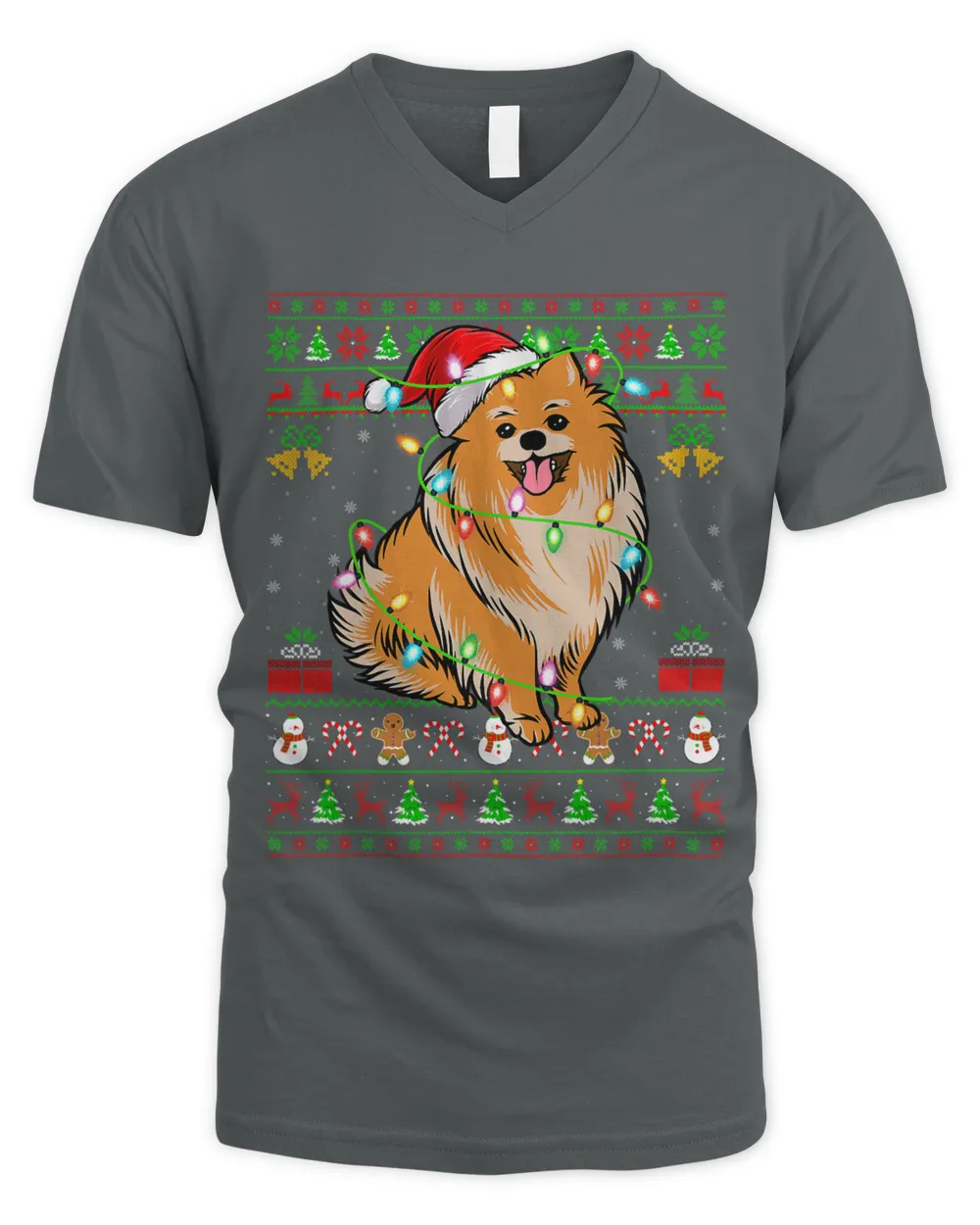 Pomeranian Dog Lover Xmas Santa Ugly Pomeranian Christmas 226