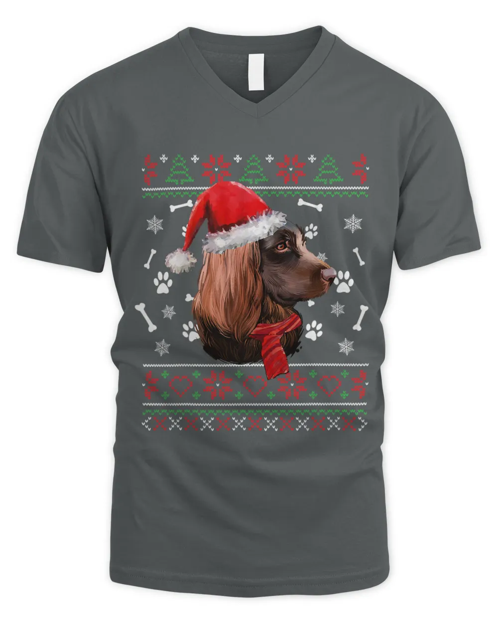 Ugly Sweater Christmas Boykin Spaniel Santa Hat Pajama Xmas