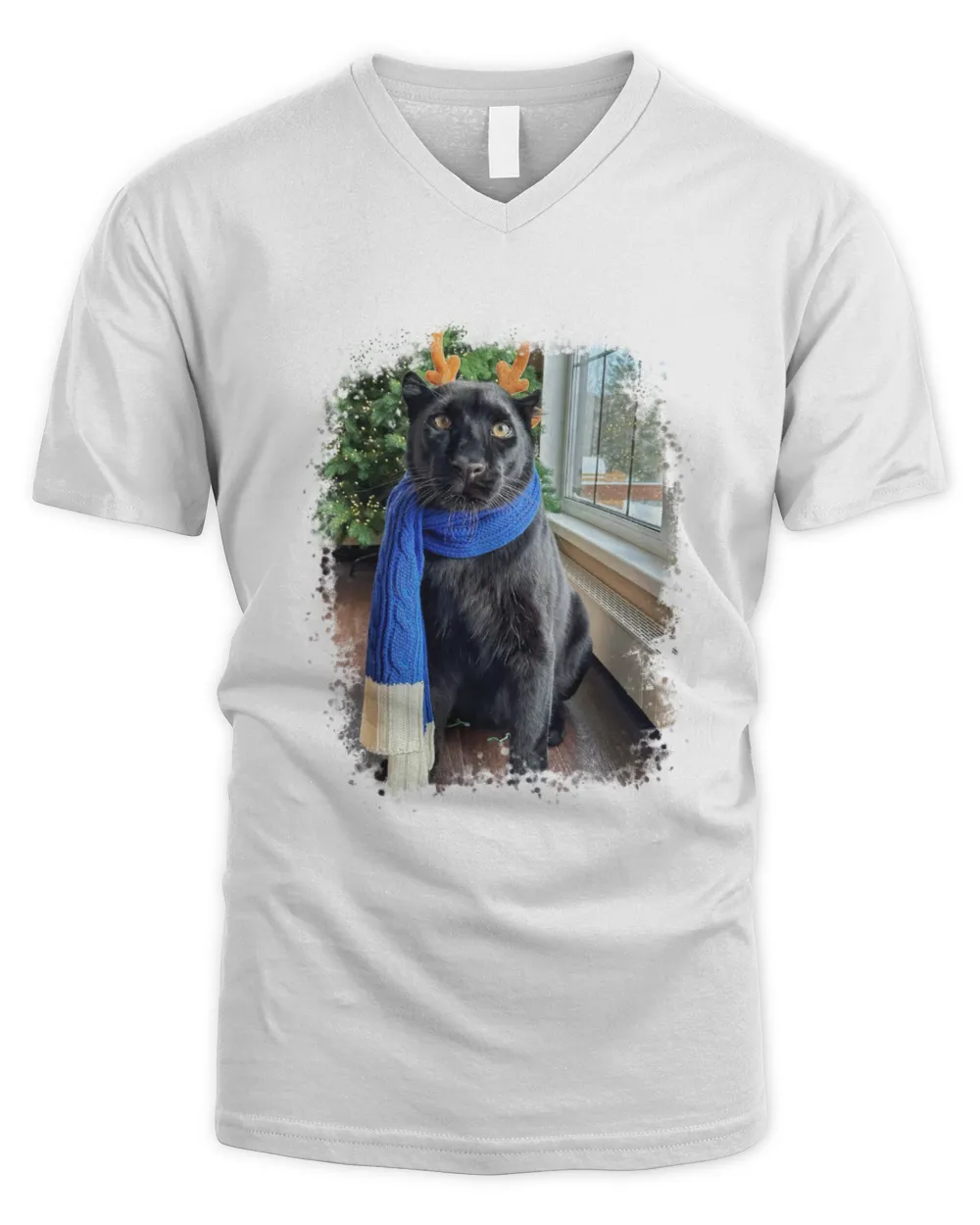 Luna The Panther is So Adorable 2 Men's V-Neck T-Shirt white s