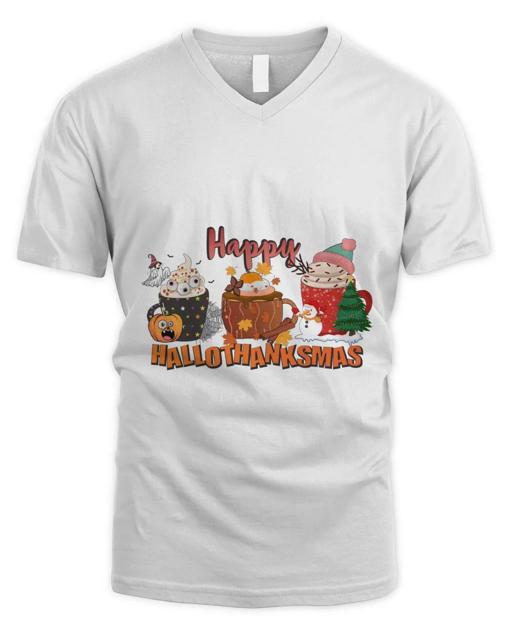 Happy Halloween shirt, Happy Hallothanksmas shirt, Christmas Coffee, Halloween Coffee, Fall Coffee (61)