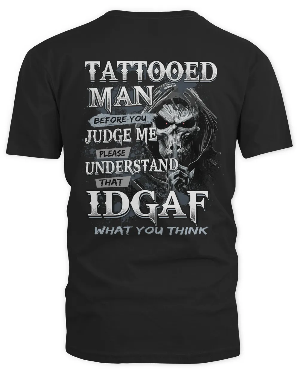IDGAF Tattooed Skull