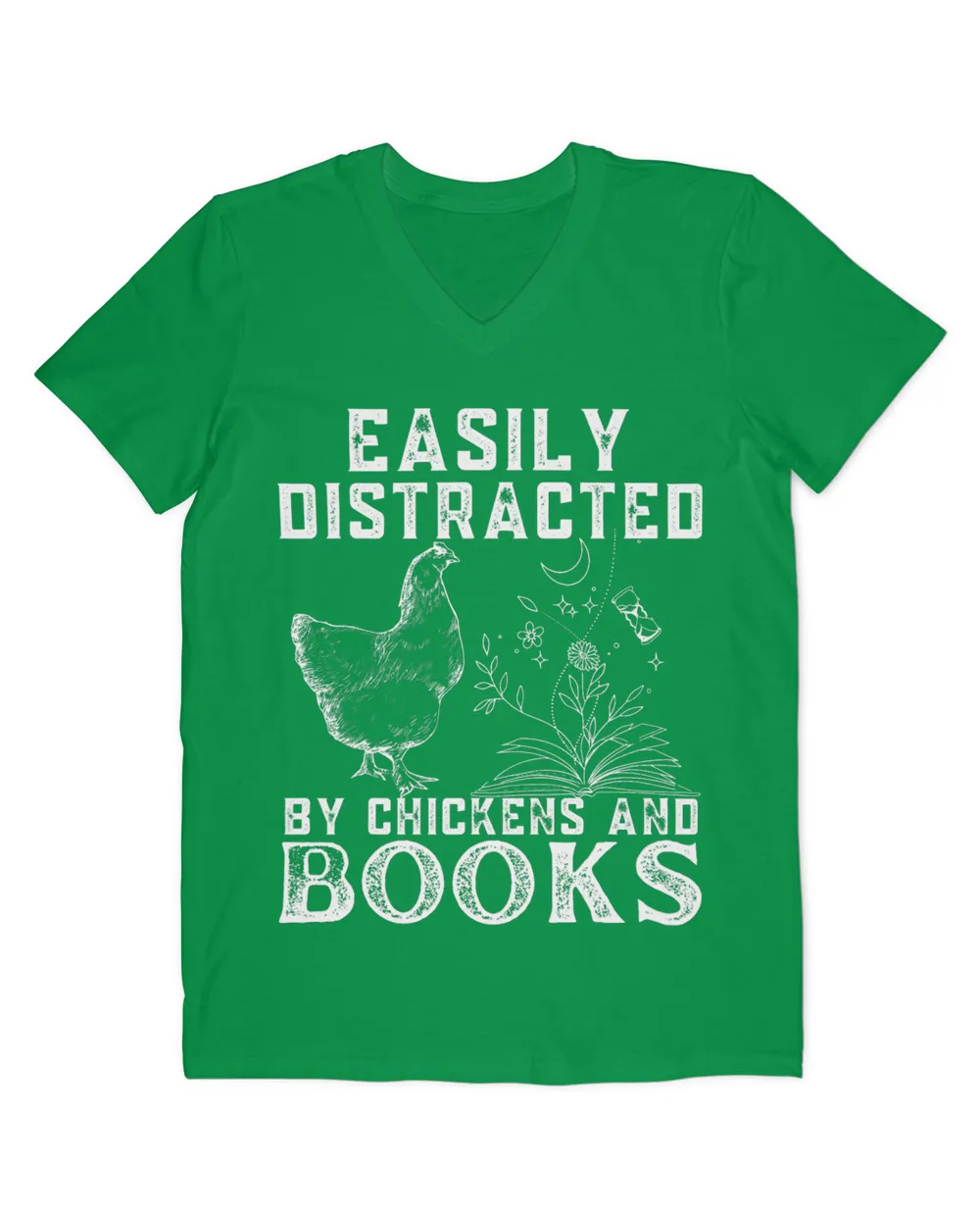 Easily Distracted By Chickens And Books Funny Chicken lovers