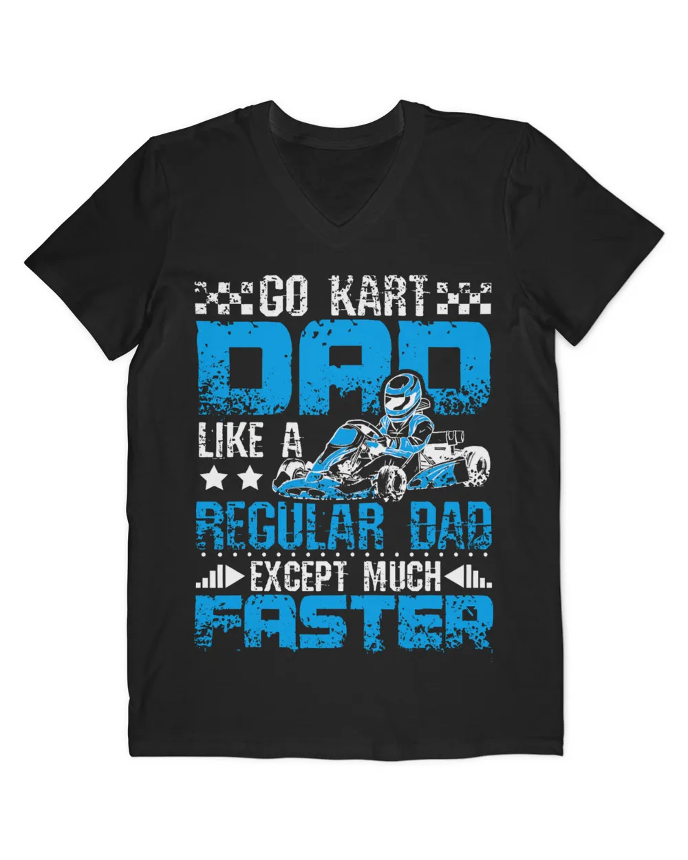 Go kart dad like a regular dad except much faster Men's V-Neck T-Shirt black s