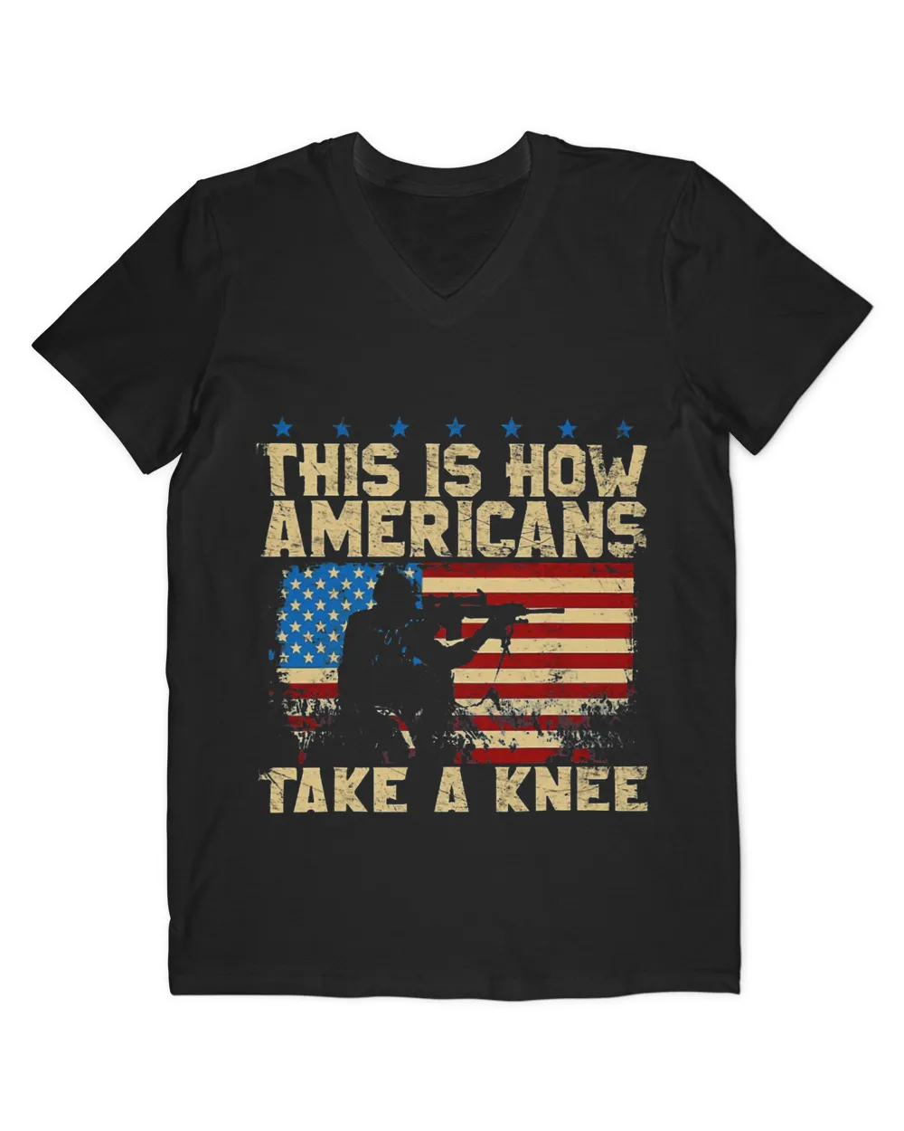 Kneel For The Flag Veteran Soldier Military American Flag
