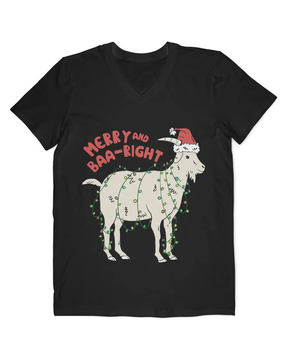 Funny Christmas Goat Merry and Baaright Xmas Humor