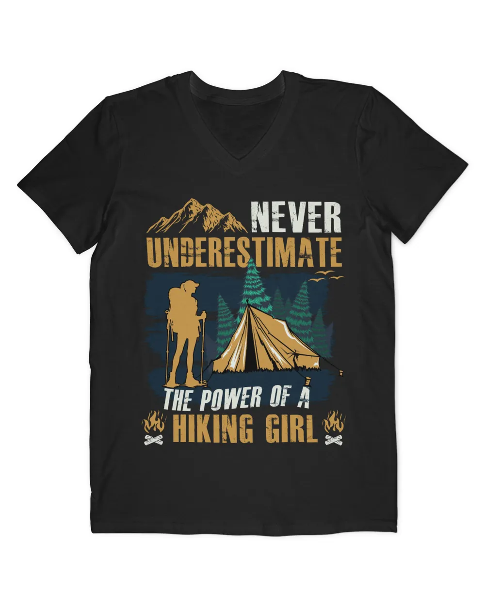 Never Underestimate The Power Of A Hiking Girl Tshirt