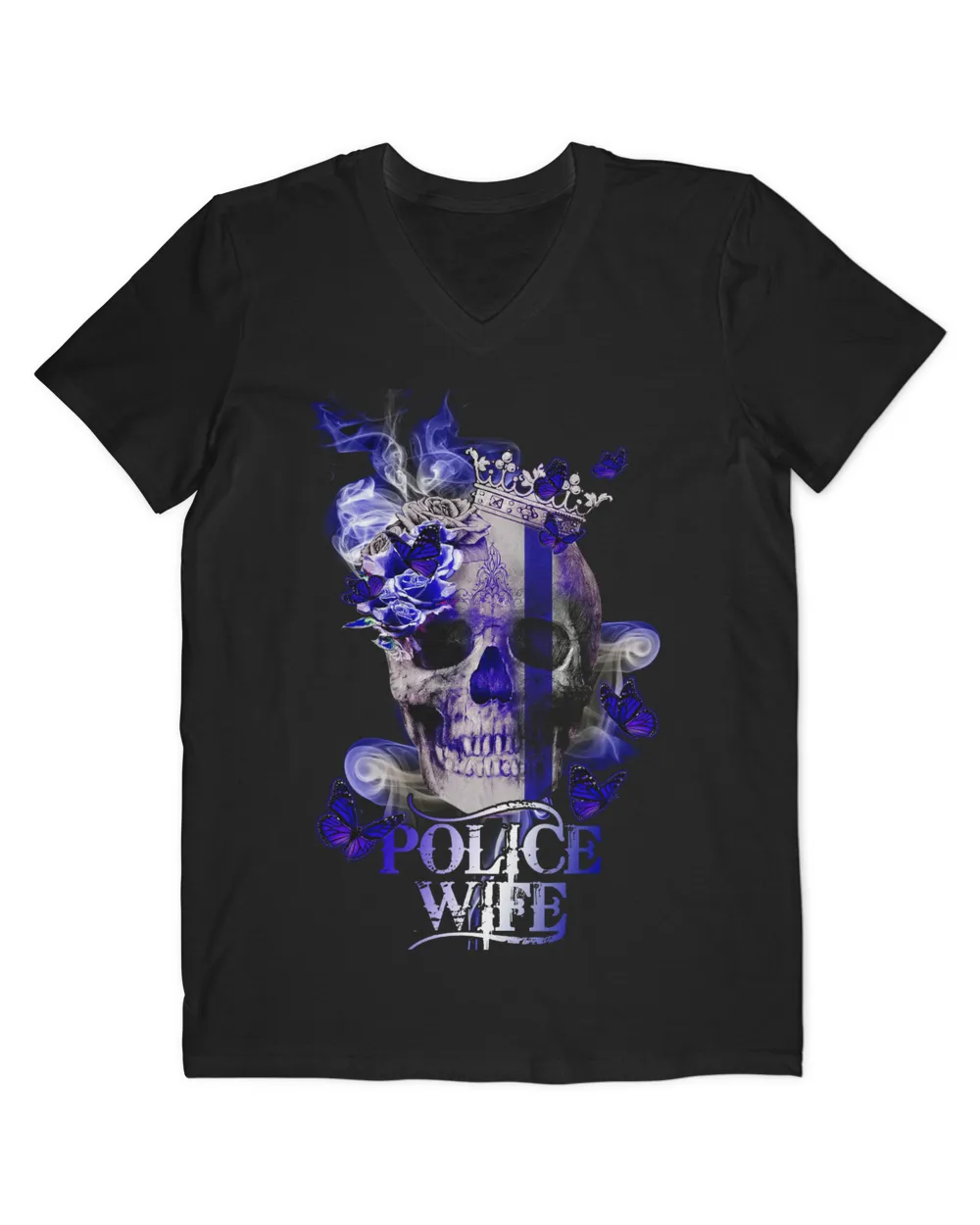 Police Skull Police Wife back