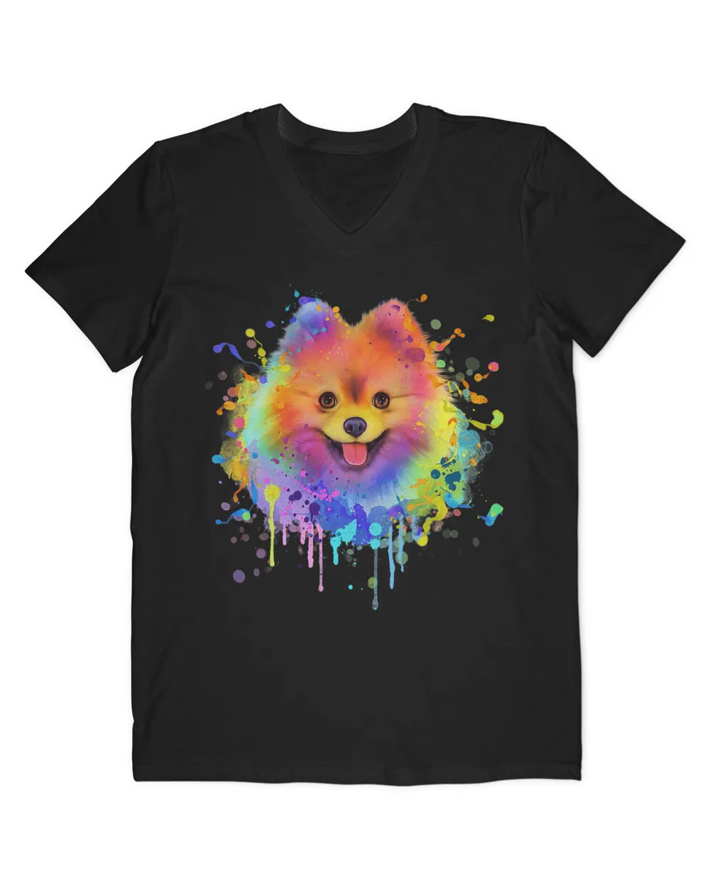 Splash Art Pomeranian Cute Doggie Gift Men Women Dog Lover T-Shirt