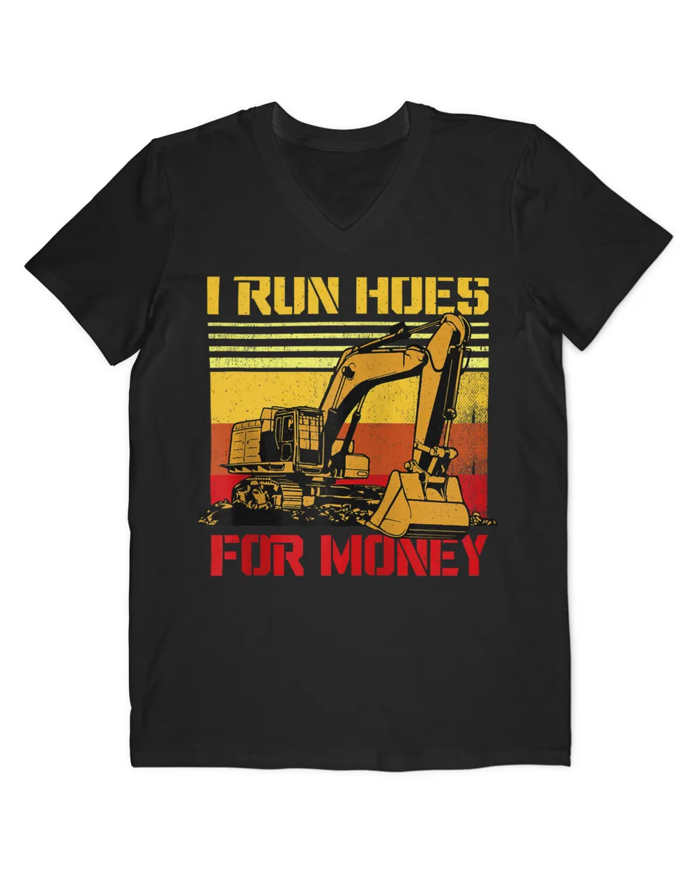 I Run Hoes For Money Excavator Bulldozer Construction Worker Zip Hoodie