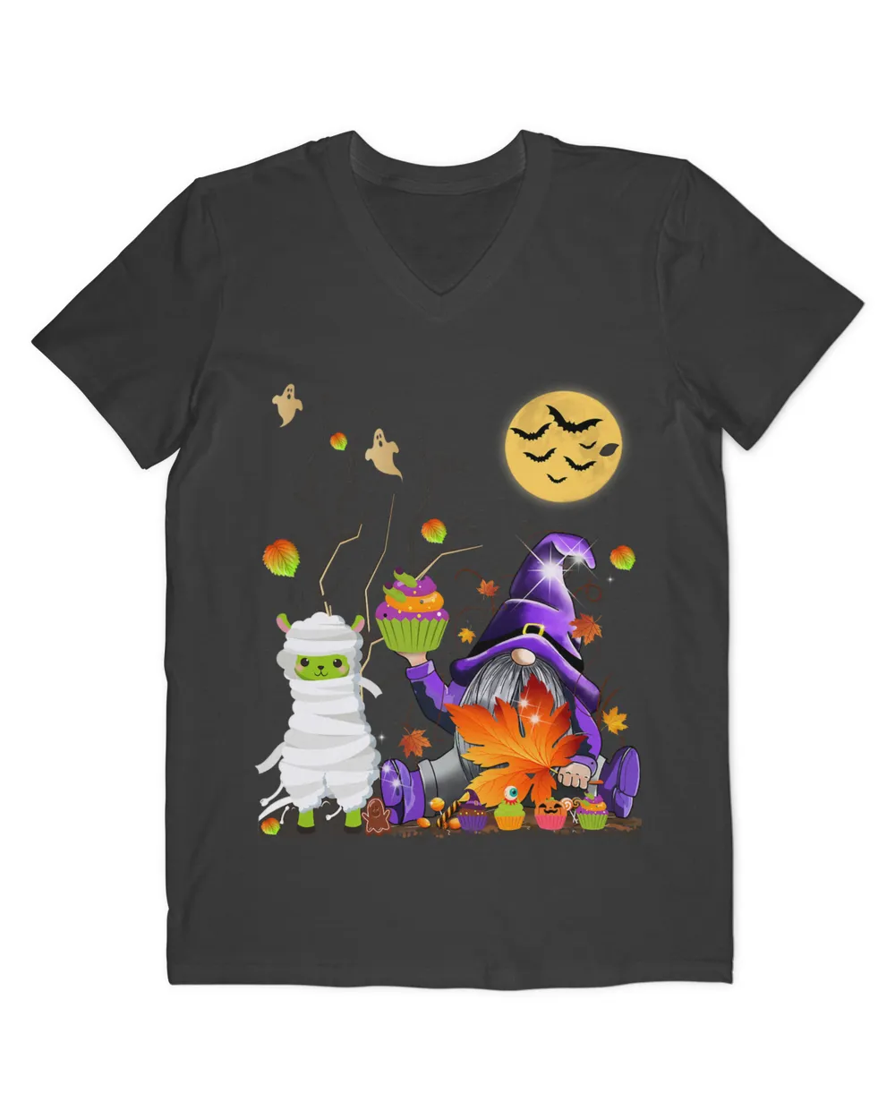 Happy Llamaween Funny Halloween Witch Gnome Kids Boys Girls