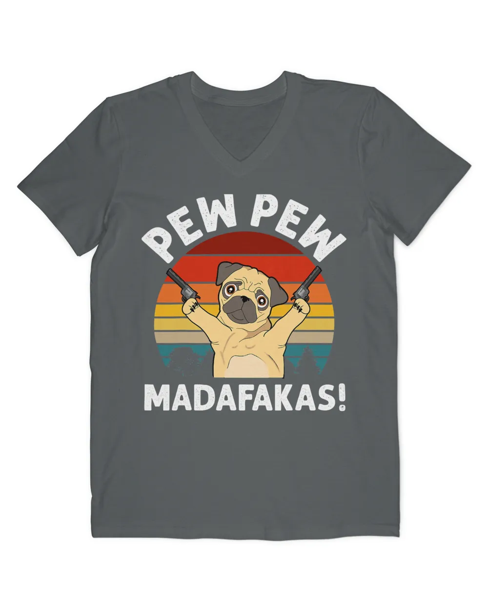 Vintage Retro Pug Pew Pew Madafakas! funny Pug pew pew T-Shirt