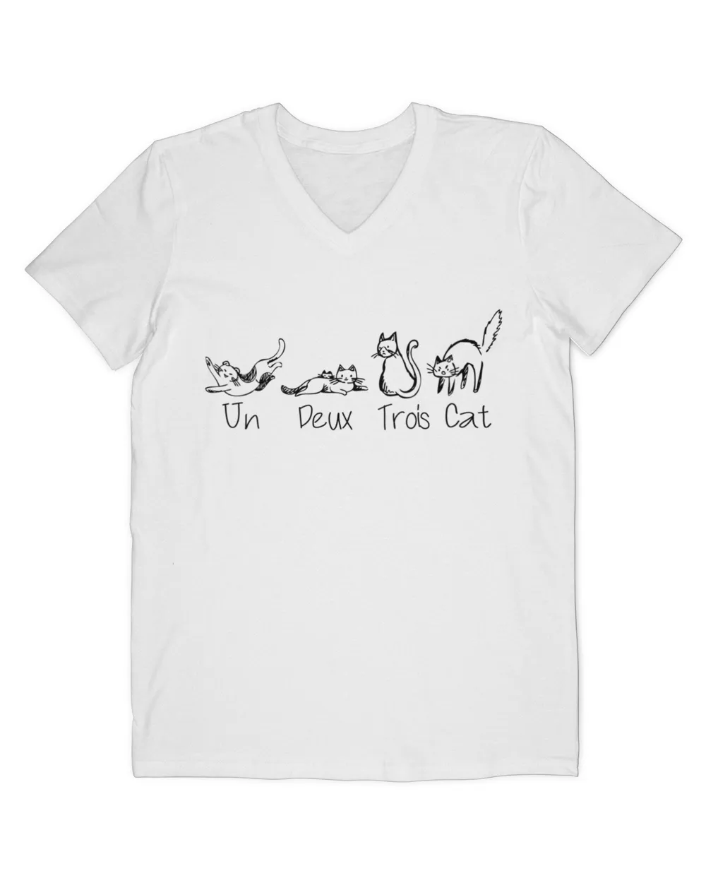 Un Deux Trois Cat Tee Cute Kitten Funny French Cat lover HOC110423A16