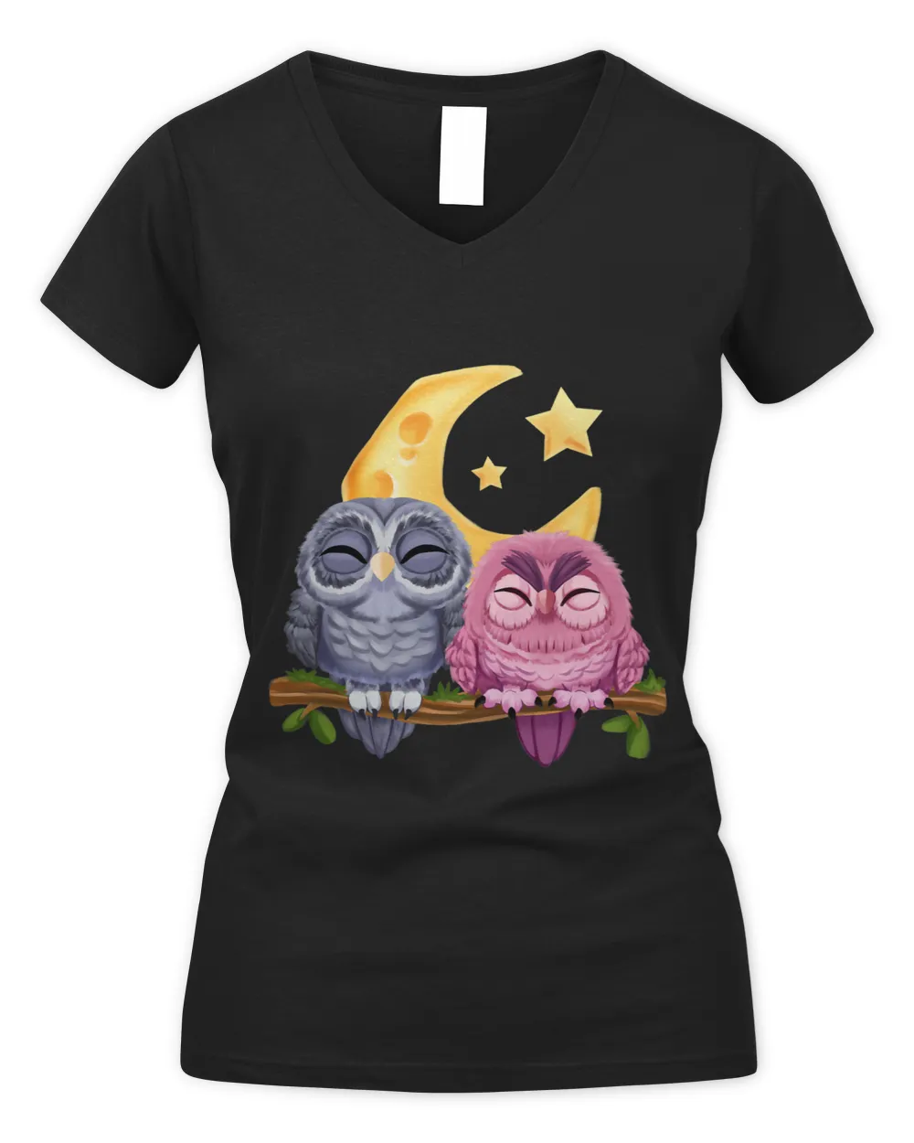 Cute Owl Boyfriend And Girlfriend Moon