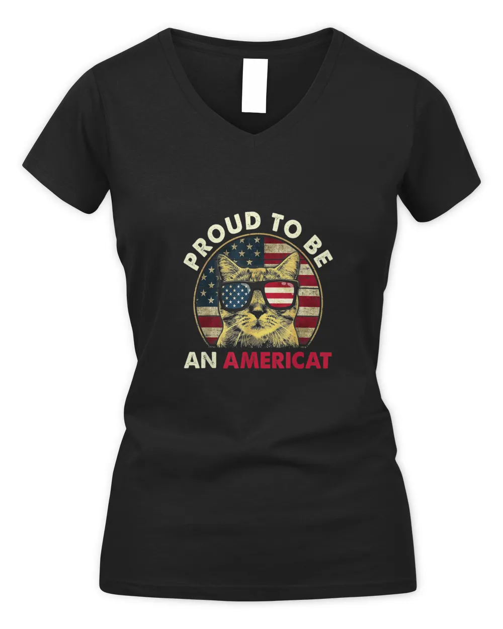 Proud To Be An Americat Funny Cat American Flag 4th of July