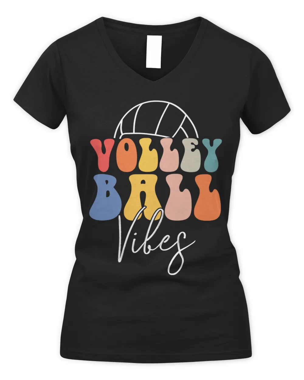 Volleyball Vibes Women's V-Neck T-Shirt black s