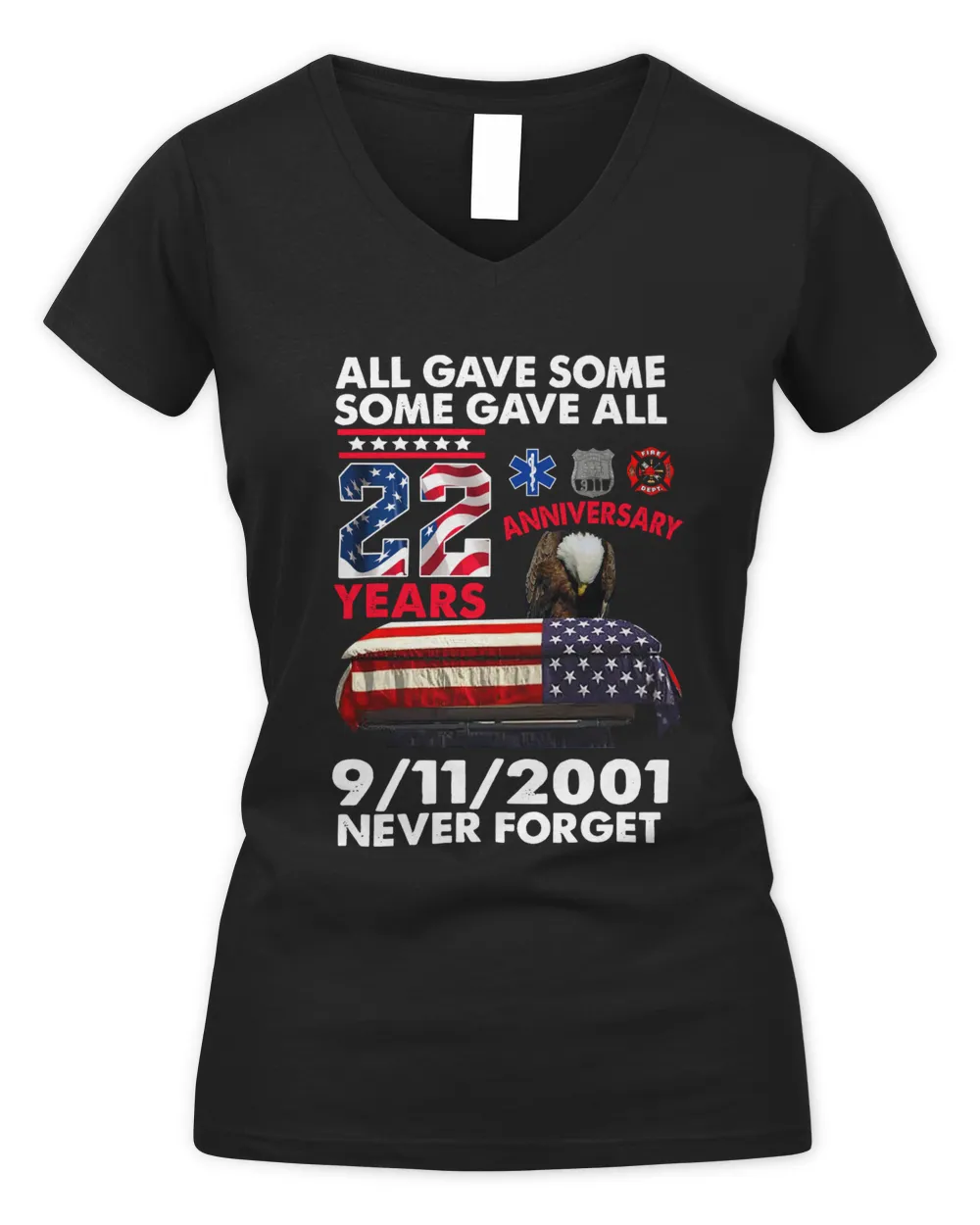 All gave some some gave all- M125 Women's V-Neck T-Shirt black s