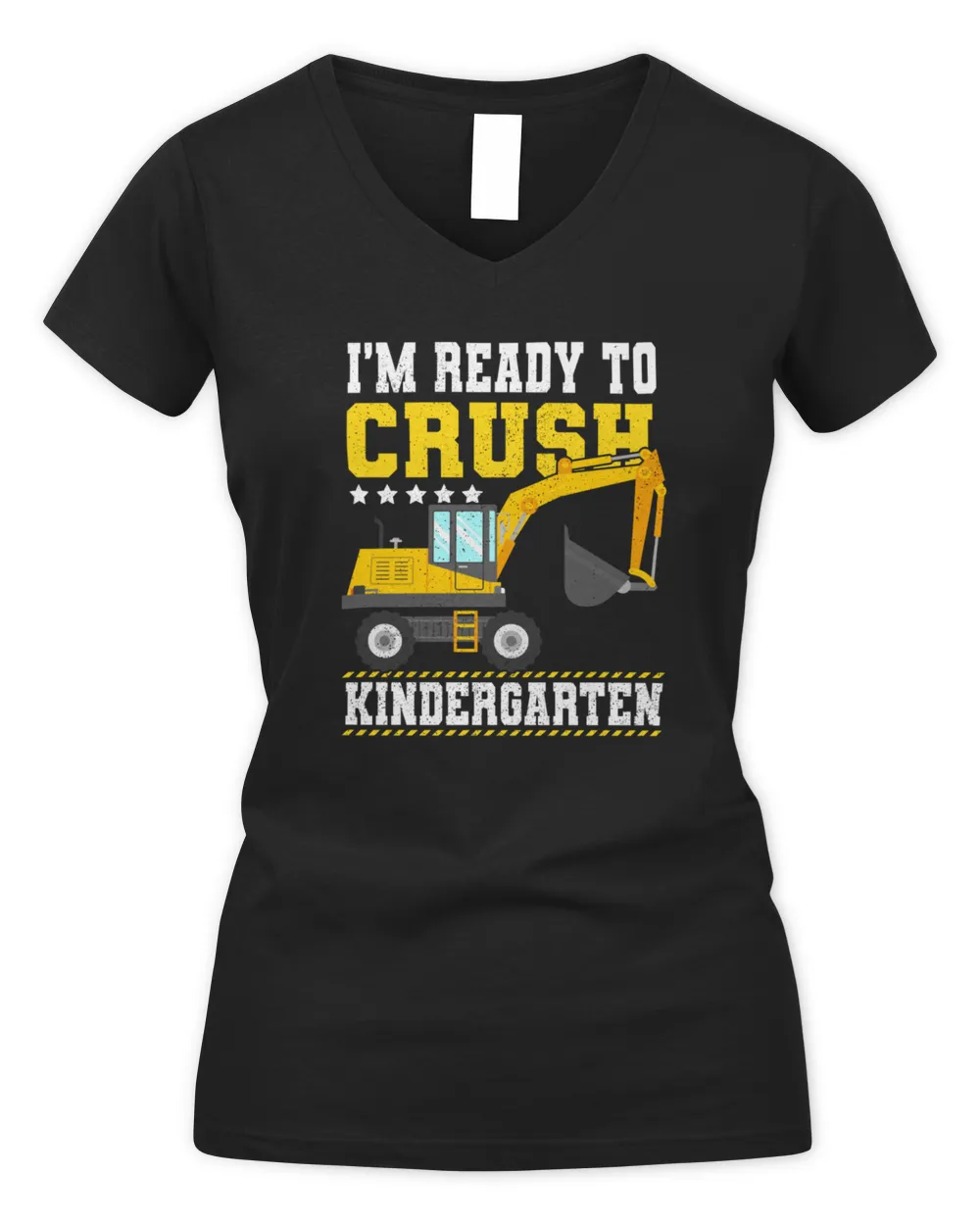I'm Ready To Crush Kindergarten Construction Vehicle Boys Women's V-Neck T-Shirt black s