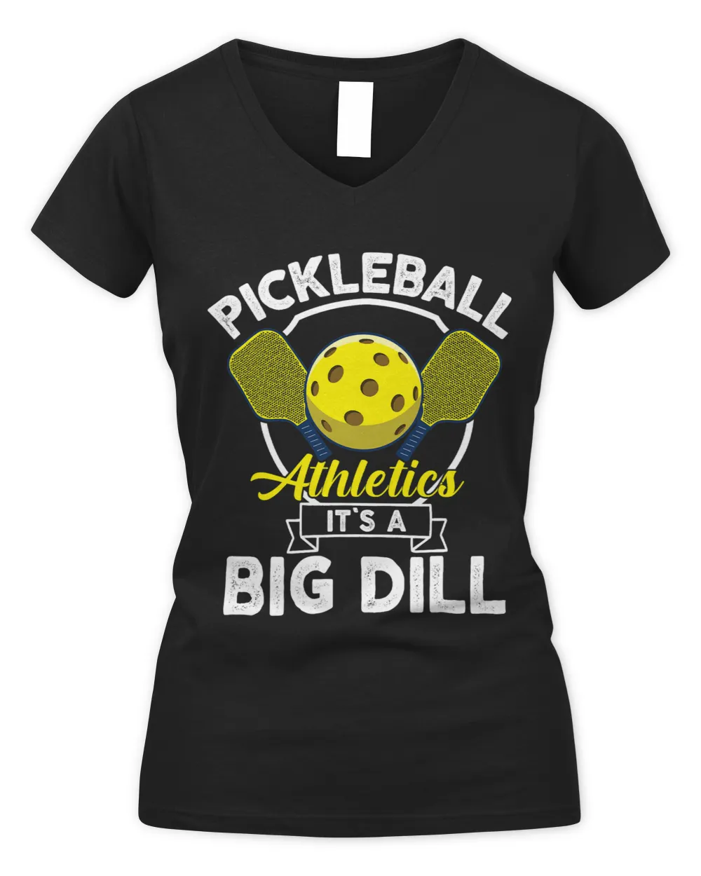 Pickleball Athletics Its a Big Dill funny Pickleball player Women's V-Neck T-Shirt black s