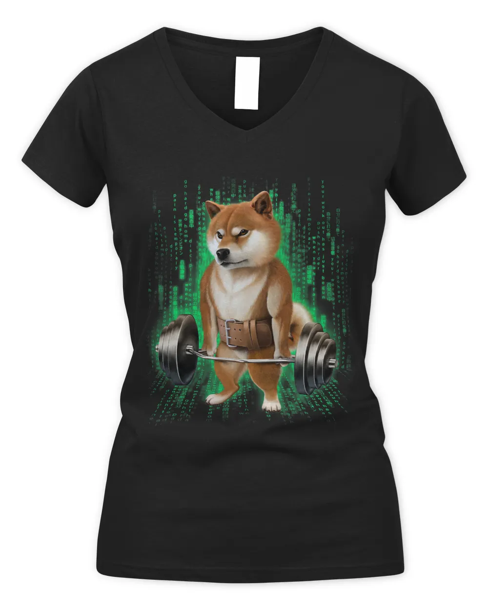Shiba Dog Muscle Training with Barbell Shrug Bar in Cyber