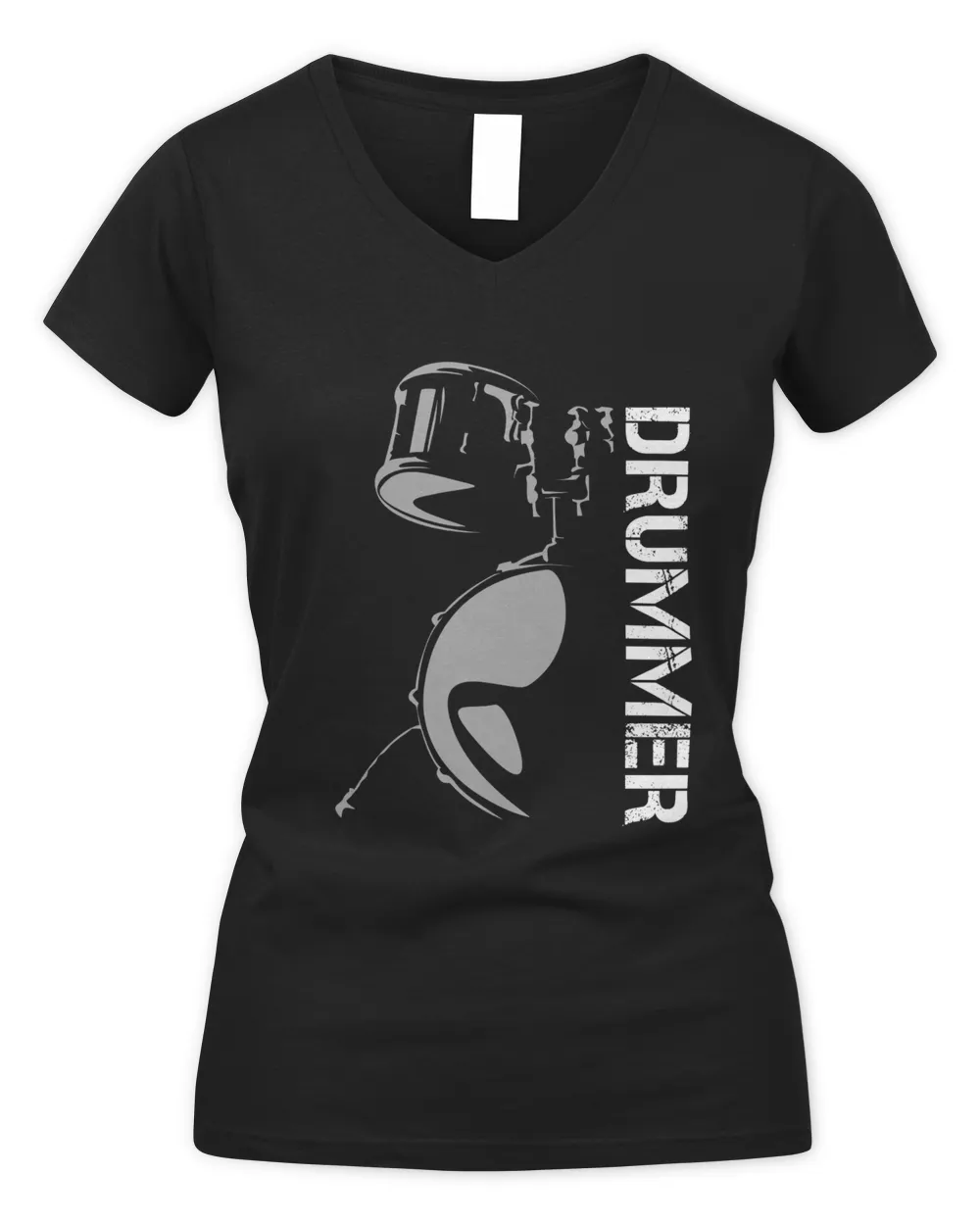 DRUMMER Women's V-Neck T-Shirt black s