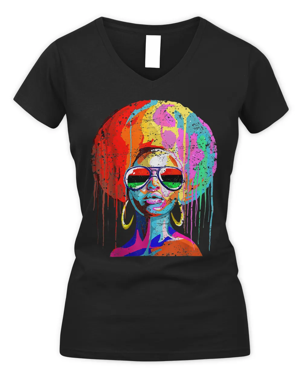 Womens Black Queen Afro Melanin Art Unapologetically Dope T-Shirt