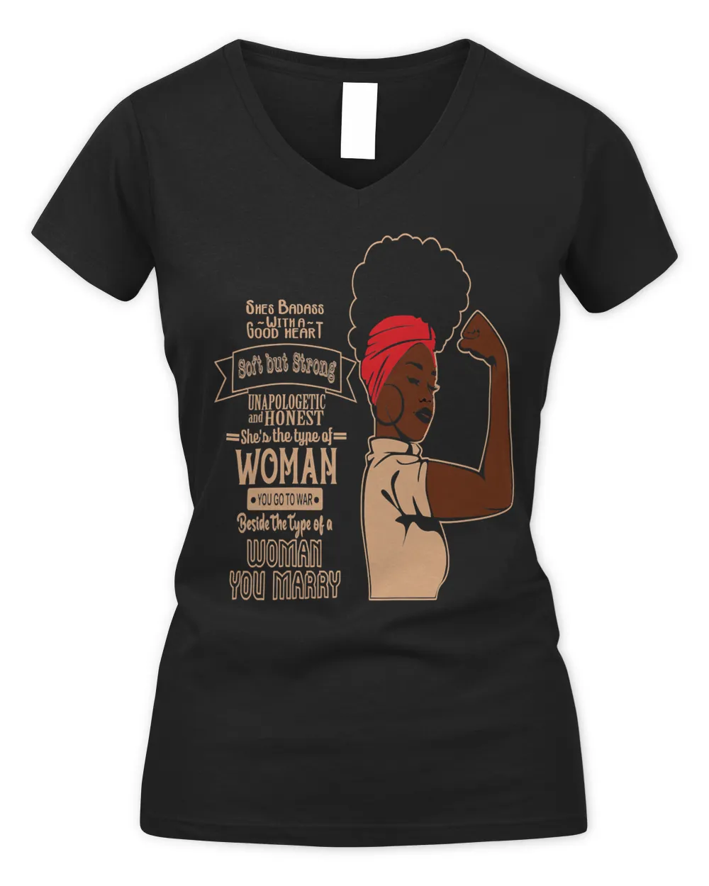 Womens Unapologetic Afro Woman Black History Month BLM Melanin T-Shirt