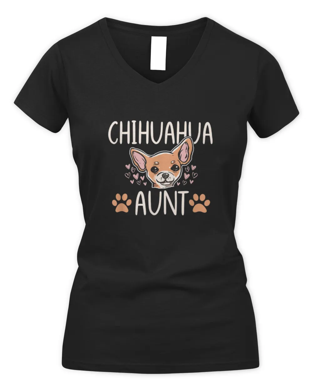 Chihuahua Aunt Love Women's V-Neck T-Shirt black s