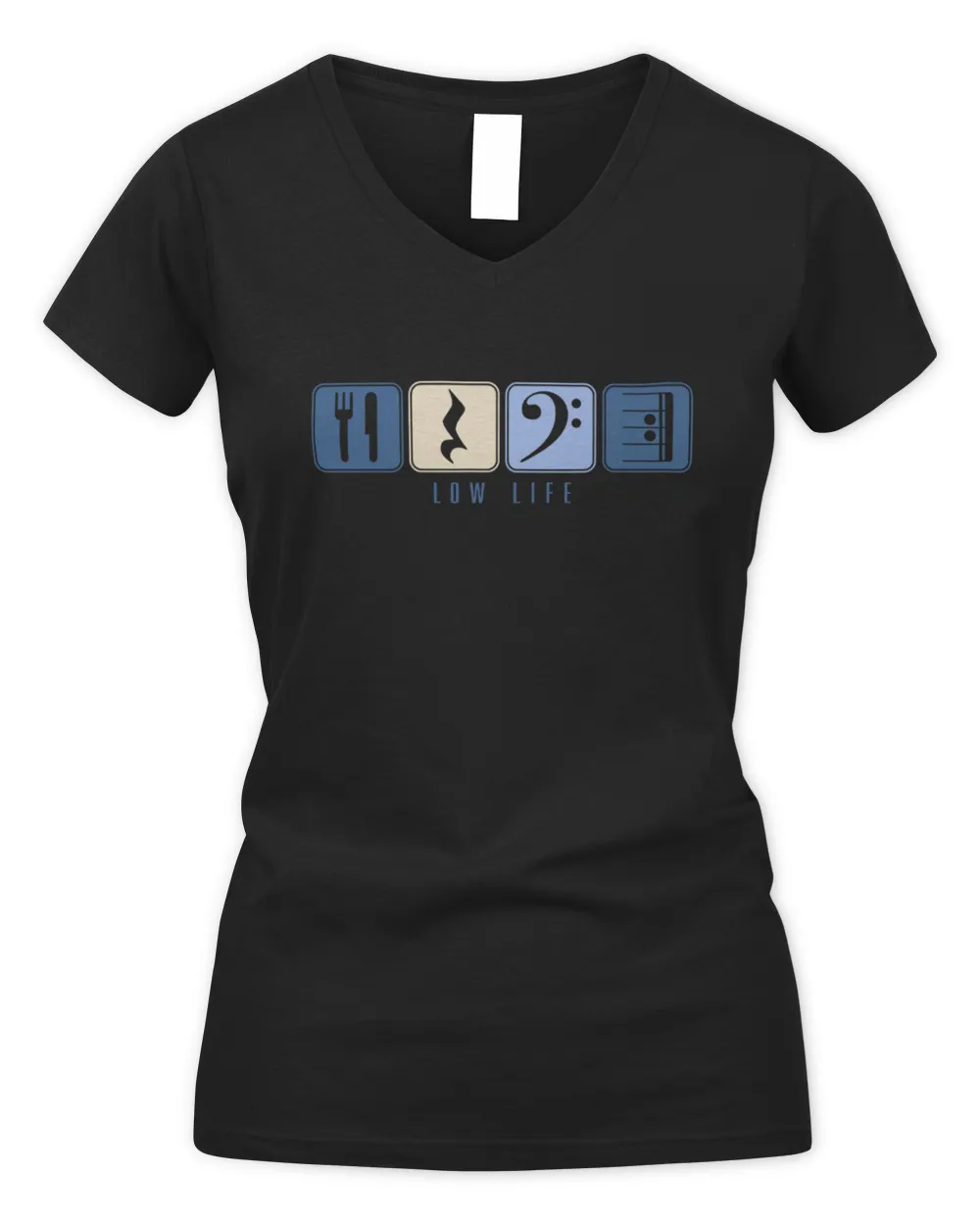 Eat Rest Play Bass Repeat - Low Life Women's V-Neck T-Shirt black s