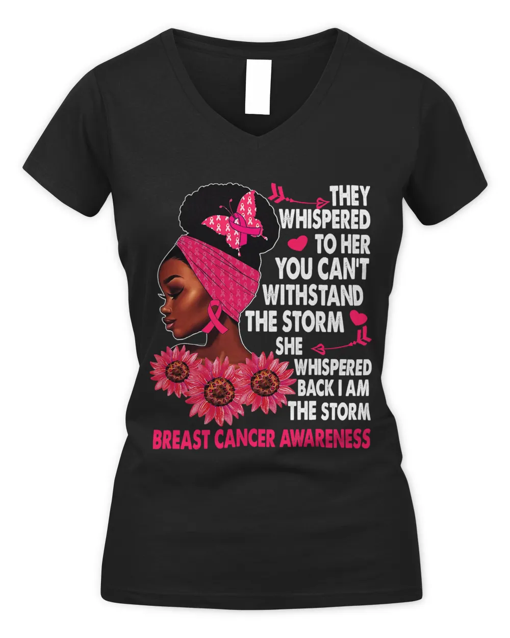 I Am The Storm Breast Cancer Warrior Pink Ribbon Black Woman 96