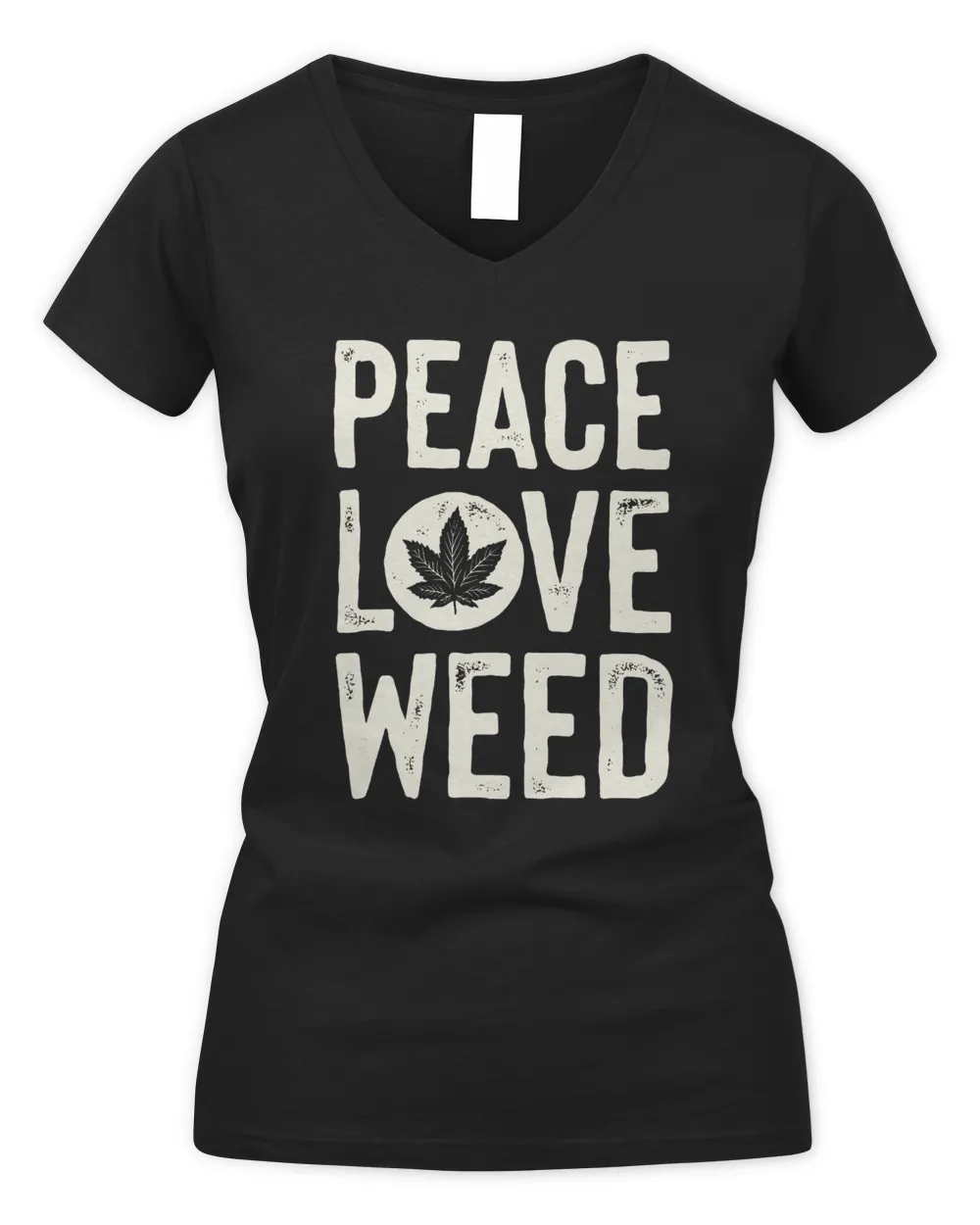 Peace Love Weed Women's V-Neck T-Shirt black s