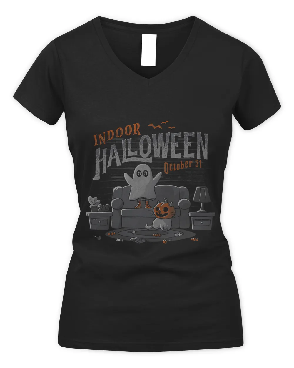 Happy Indoor Halloween Cute Ghost Costume Cat Pumpkin Head633