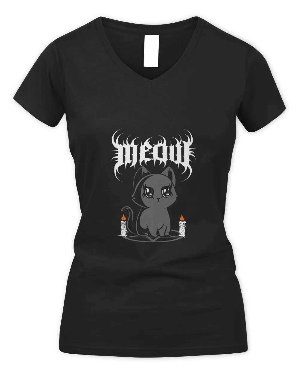 Meow Cat Cute Kitten Pentagram Death Metal Gothic Cat Lover434