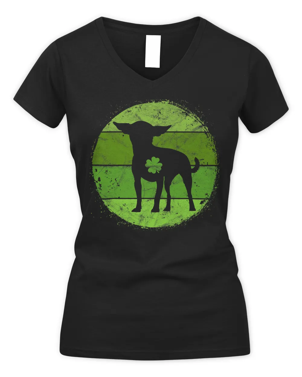 Circular Chihuahua Irish Shamrock Dog St Patrick's Day T-Shirt