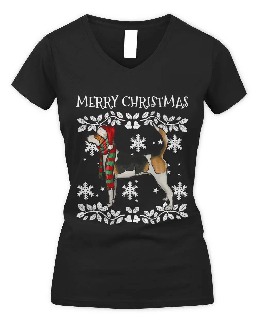 Merry Christmas Ornament English Foxhound Xmas Santa