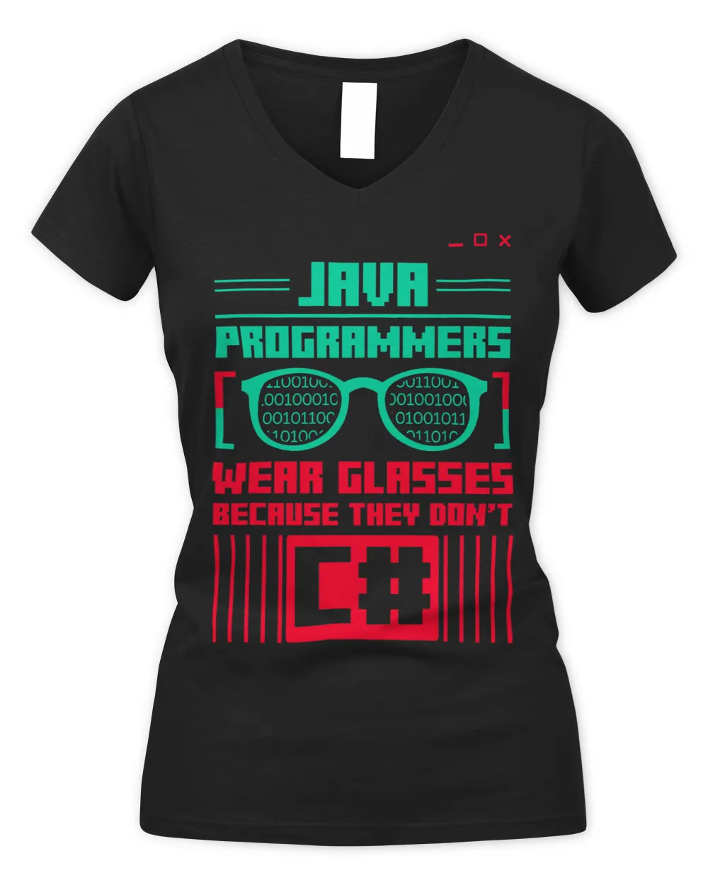 Program Developer Software Engineer Programmer Nerd Computer 32 Women's V-Neck T-Shirt black s