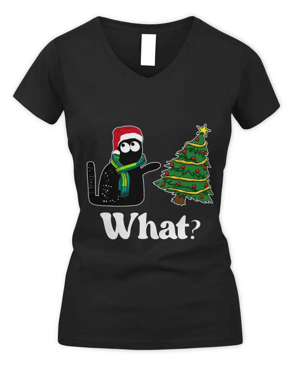Black Cat Christmas Shirt Funny Ornaments Pajama Family Tee