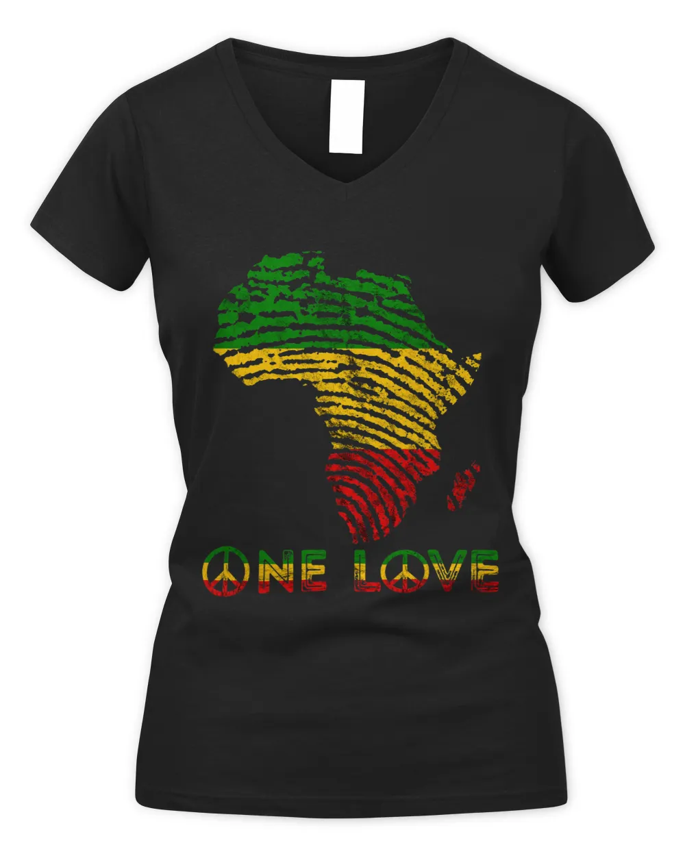 One Love Rasta Reggae Africa Map Fingerprint Rastafari Roots