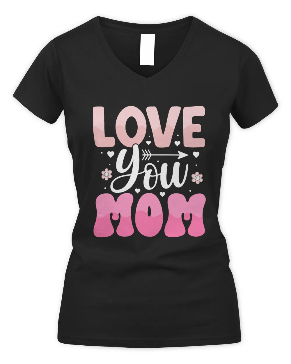 Love You Mom Women's V-Neck T-Shirt black s
