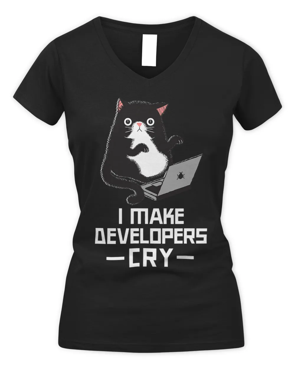 Funny QA Shirt IT Shirt QA Merch for QA Engineer QA Tester Women's V-Neck T-Shirt black s