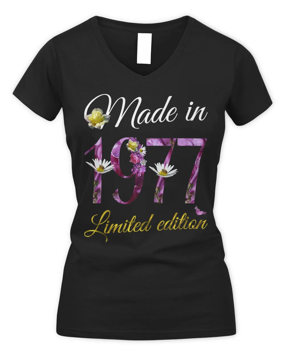 Made in 1977 Tee 45 Year Old Floral 1977 45th Birthday Gift