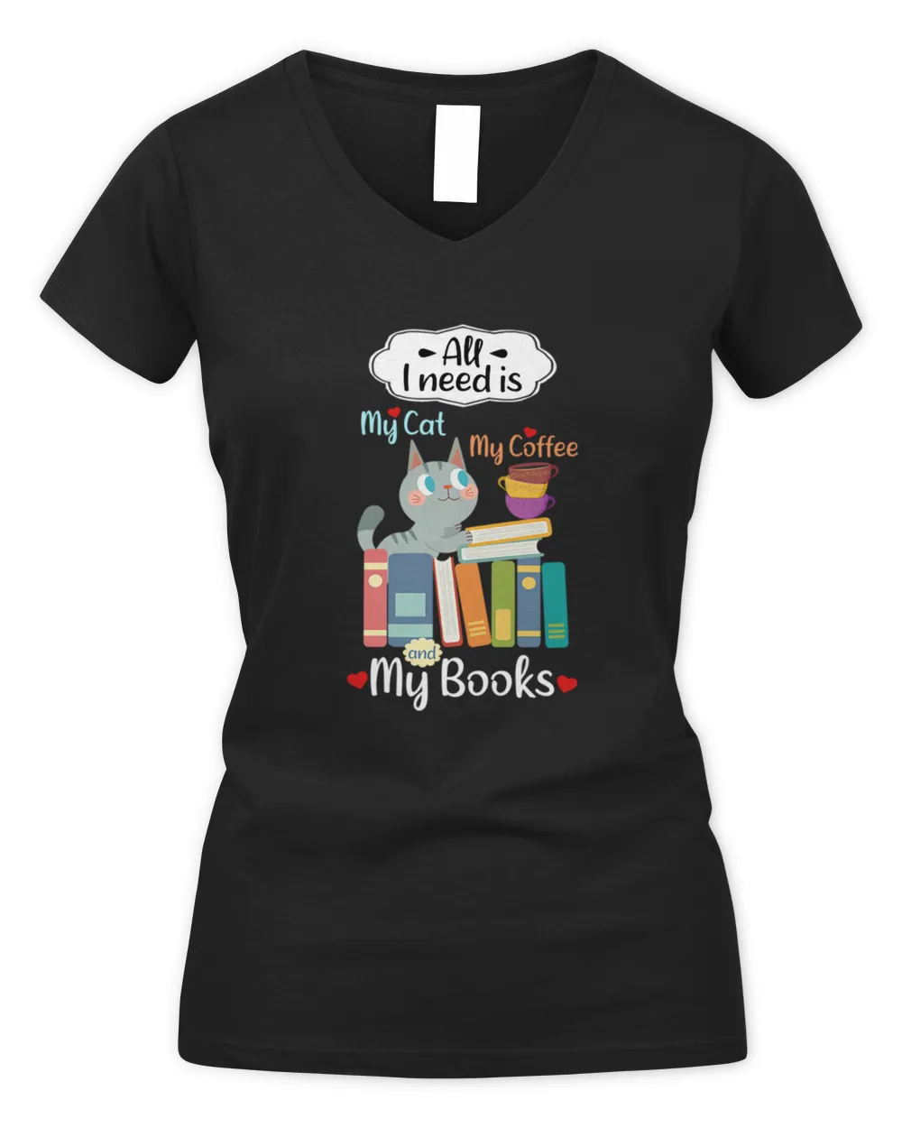 Cats And Books ALL I NEED IS MY CAT MY COFFEE AND MY BOOKS - Cat Lovers, Book Lovers - Dark Colors  Porcupine Tees
