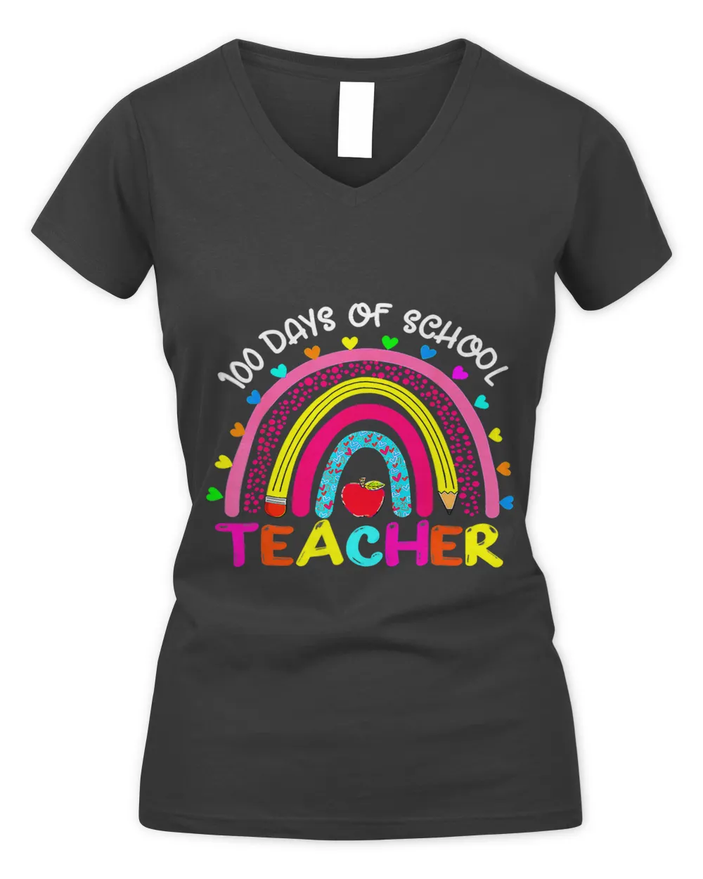 Cute Rainbow 100 Days Of School Teacher Lover 100th Day