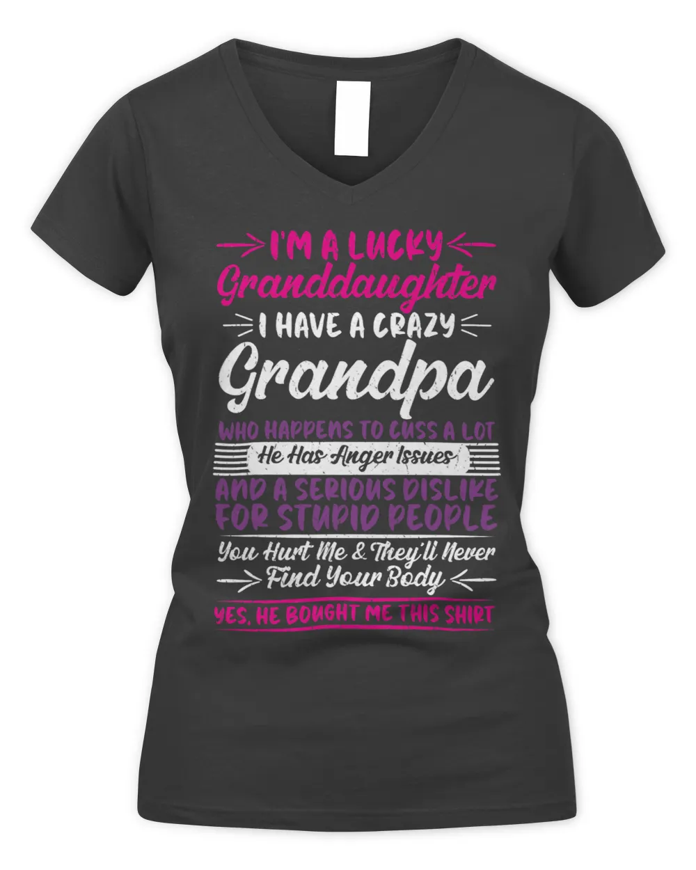 Grandpa Granddaughter Fathers Day Tee Lucky Granddaughter