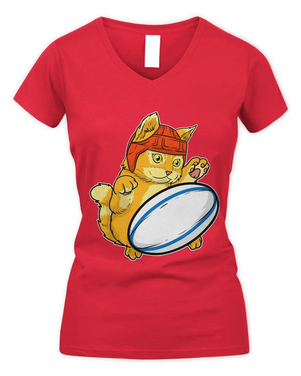 Cute Cat Playing Rugby Kitty Rugby Player Costume